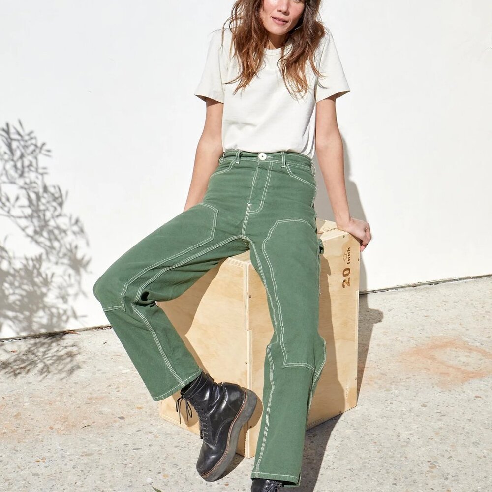 JESSE KAMM  Patchfront Handy Pants in Olive, size 6